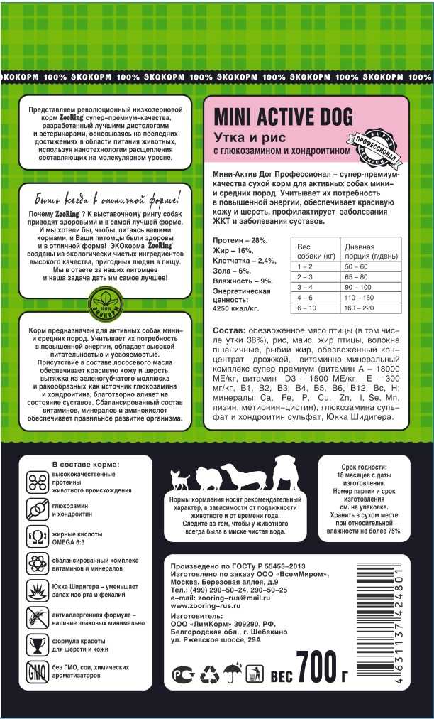 Корм для собак zooring (зооринг): ассортимент, подробный анализ состава, плюсы и минусы корма, выводы