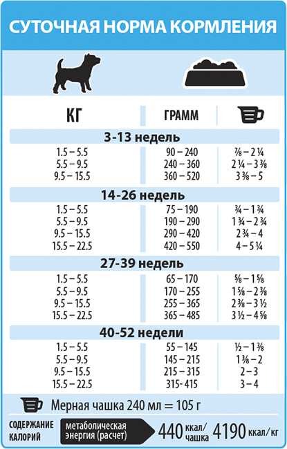 Нормы сухого корма для собак в день по весу: таблица
